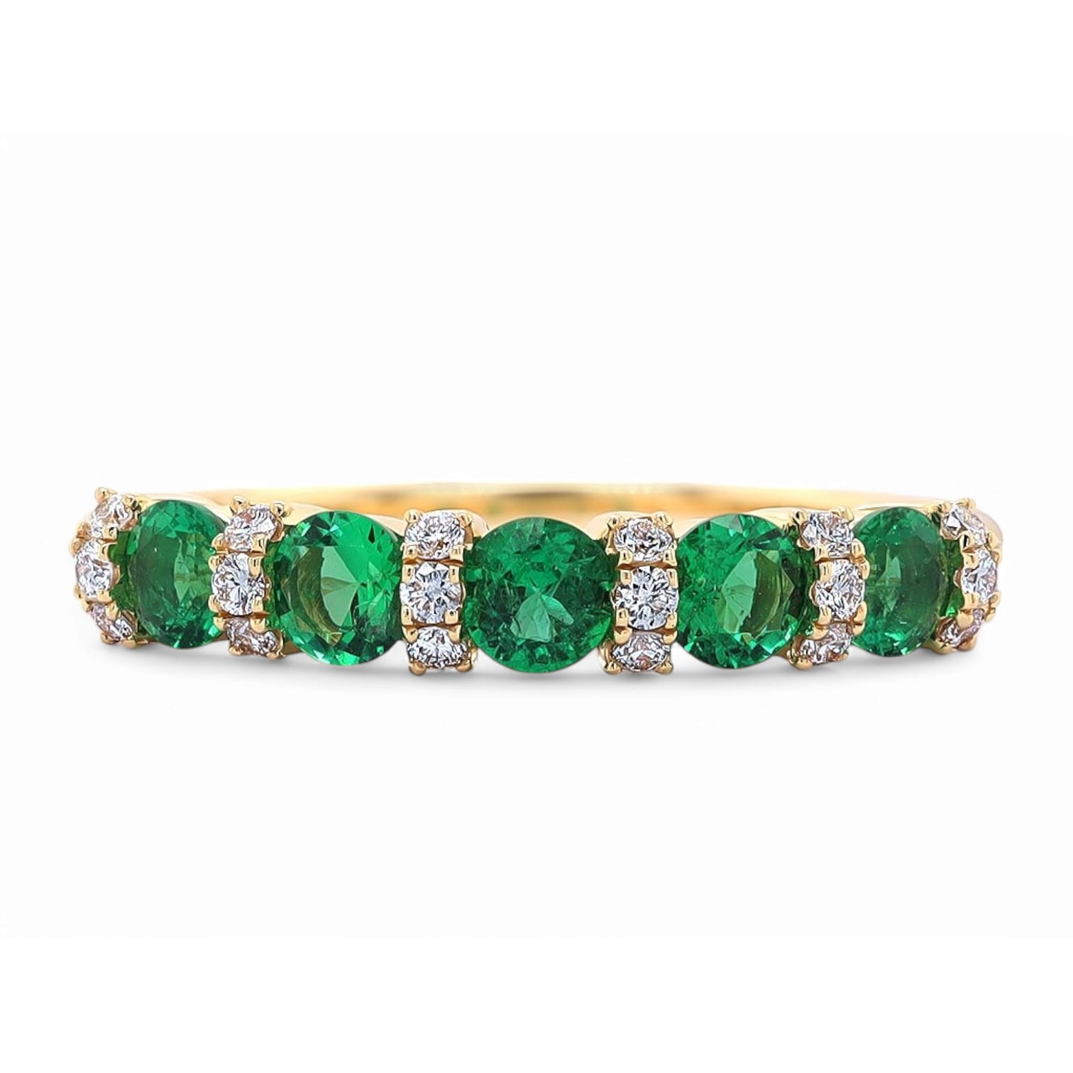 Brilliance Bloom Emerald and DIamond Band - 2